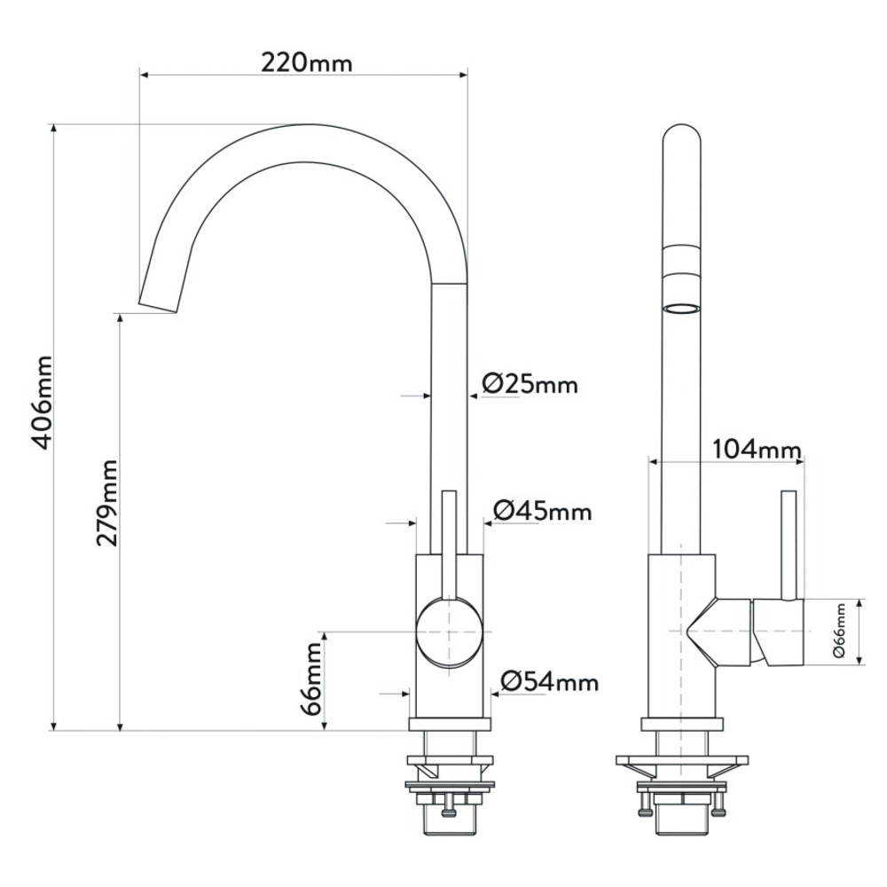 Porto Gooseneck Mixer Gunmetal