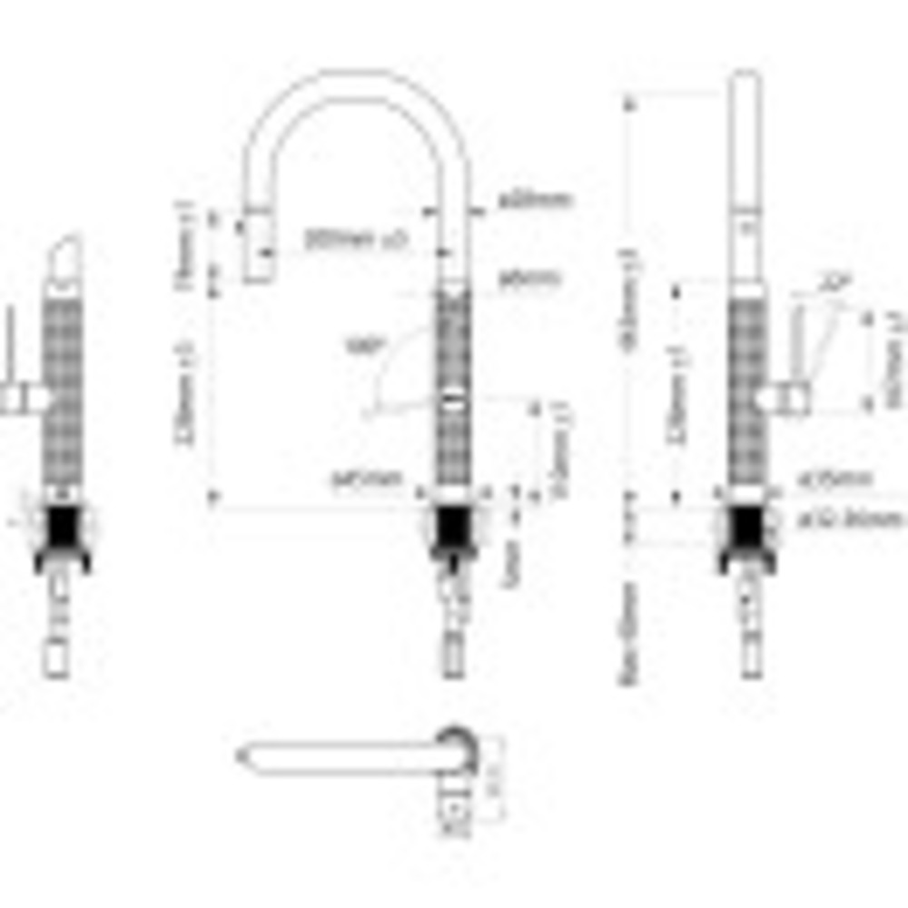 Prague Pullout Gooseneck Mixer Black