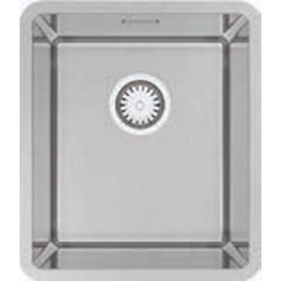 BURNS AND FERRALL BF BFS380R15 R15 STAINLESS SINGLE SINK WITH SLOT OVERFLOW BFS380R15 (340mm Bowl)
