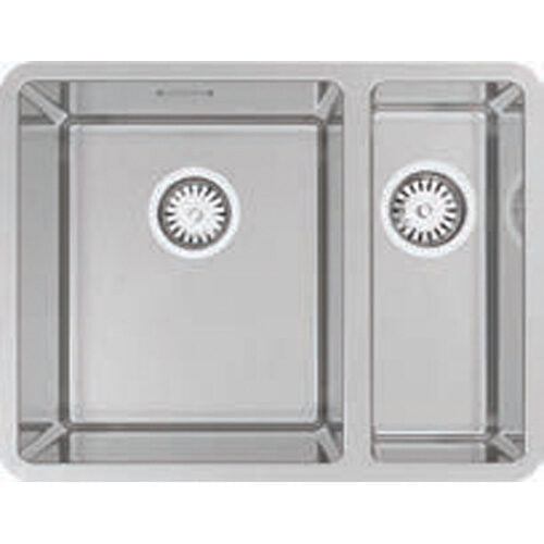 BURNS AND FERRALL BF R15 STAINLESS DOUBLE SINK LARGE BOWL LEFT WITH SLOT O/F BFS570R15LH (340mm+160mm Bowls)