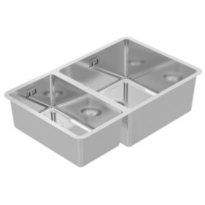 BURNS AND FERRALL BF R15 STAINLESS DOUBLE SINK LARGE BOWL RIGHT WITH SLOT O/F BFS695R15RH (400mm+225mm Bowls)
