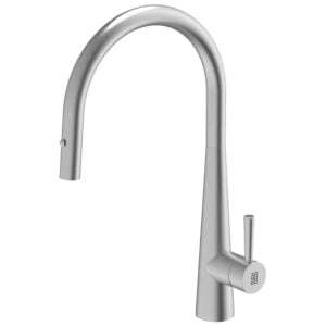 BURNS AND FERRALL CIGNUS 14 BRUSHED STAINLESS STEEL TAP, PULL-OUT, DUAL FUNCTION CIGNUS14BRSS
