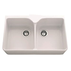 BURNS AND FERRALL CHAMBORD CLOTAIRE II WHITE CERAMIC DOUBLE BUTLER SINK CLOTAIRE-II (360mm+360mm Bowls)