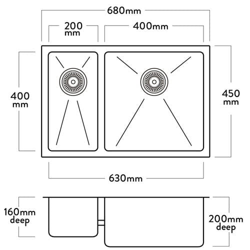 MERCER LIVERPOOL DV204-L (400mm+200mm Bowls)