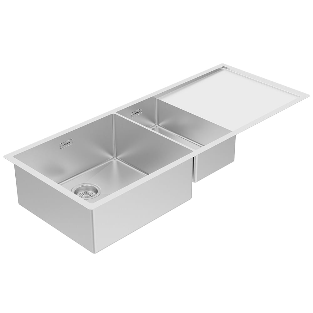 Designer Stratus STB180 Insert Double Bowl with Drainer Tray Right